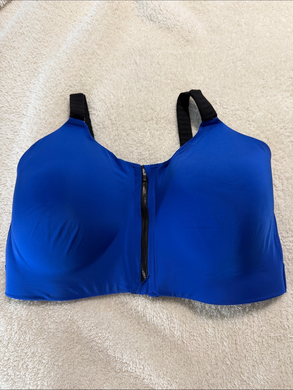 torrid active 40DDD Royal Blue Front-Zip Sports Bra with Black Straps